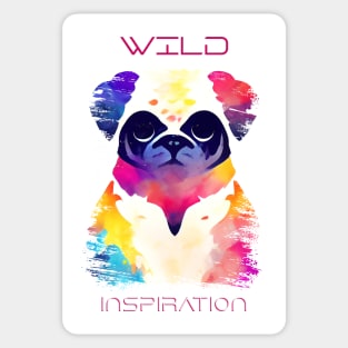 Pug Dog Wild Nature Animal Colors Art Painting Sticker